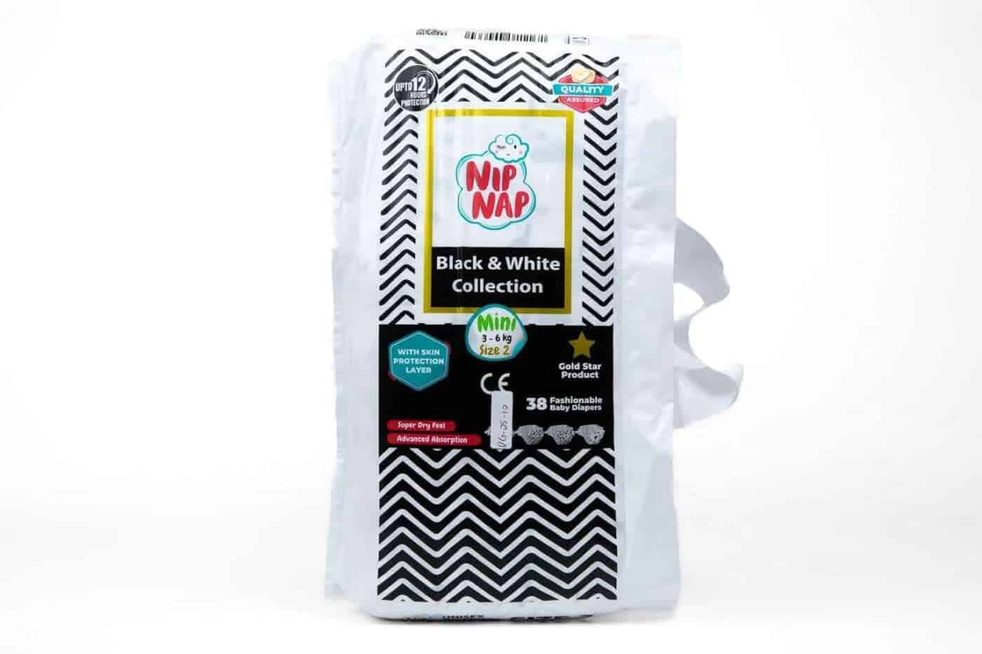 NipNap Black And White Collection – High Count | 3 – 6Kg | Mini | 38 Pieces