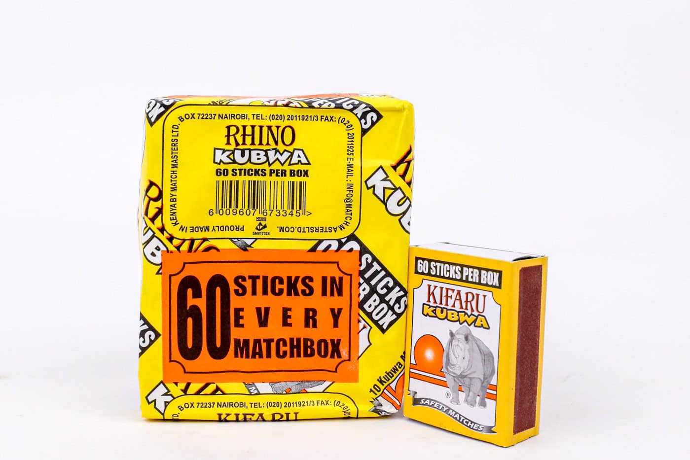 Rhino Kubwa Matchbox – Pack Of 10