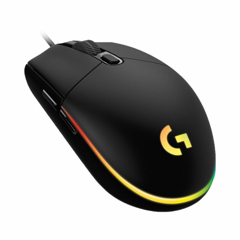 Logitech G203 Prodigy Programmable RGB Gaming Mouse (Black, White, Blue)