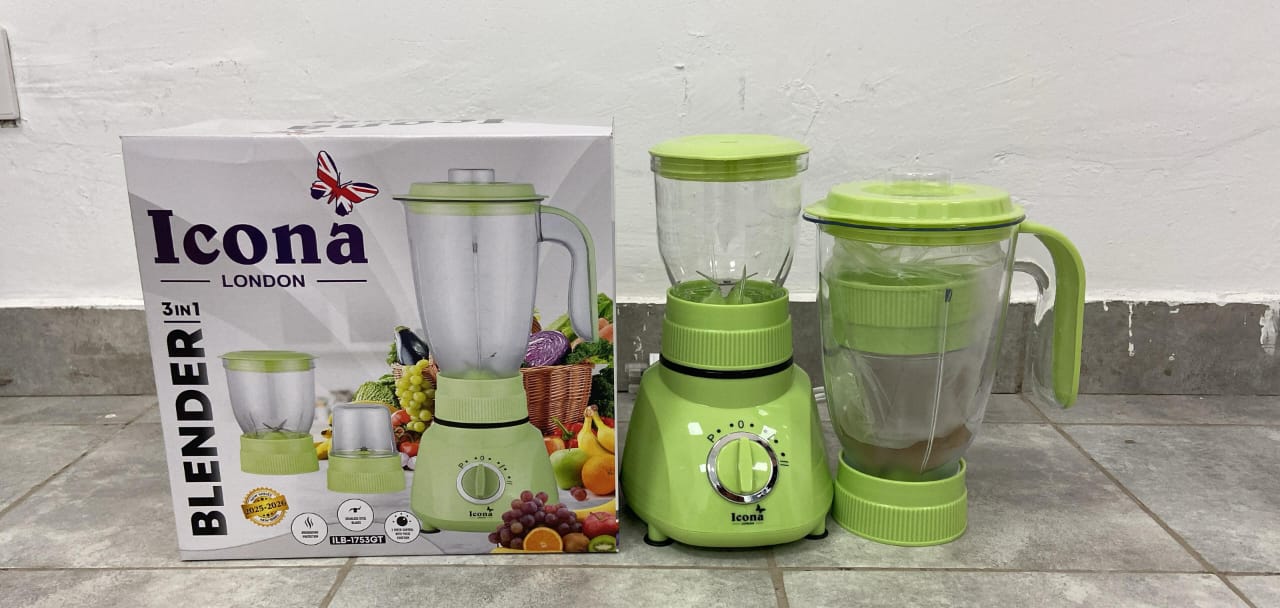 ⭐ MEGA OFFER ⭐ - 1 pc Icona 3 in 1 Blender Powerful Multi-Function Kitchen Blender Grinder & Juicer Smoothie Maker Durable Home Appliance