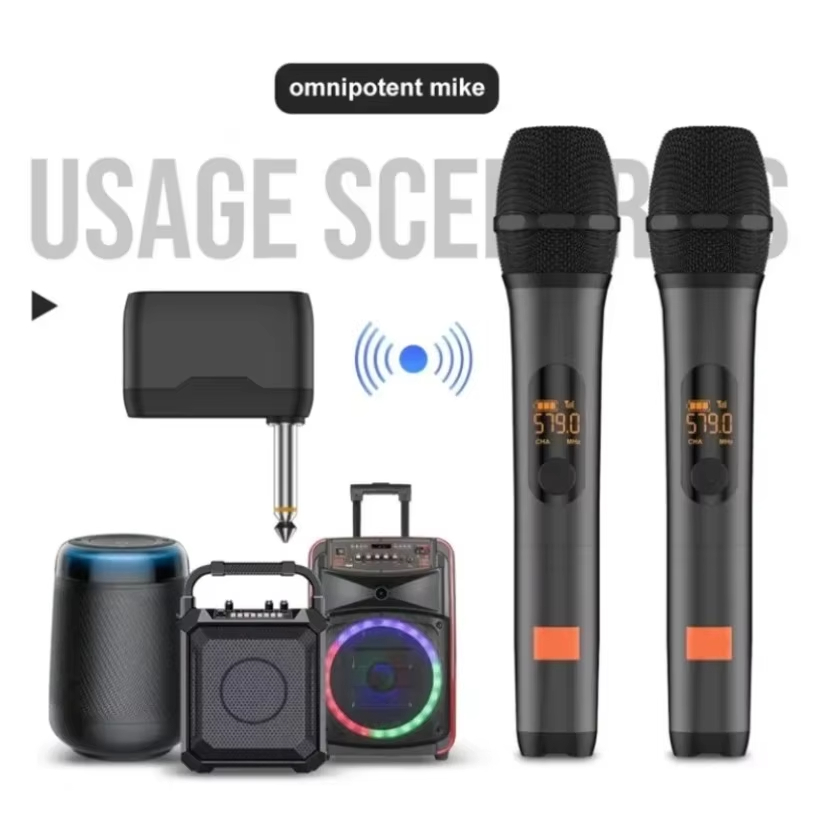 Professional 2 Channel For JBL PartyBox DJ UHF digital Wireless Handheld Microphone System with rechargeable TWO microphone