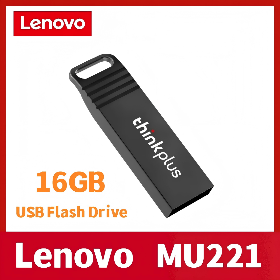 Original Lenovo Thinkplus Metal USB Flash Drive MU221 128GB 64GB 32GB 16GB USB 2.0 High Speed U Disk Waterproof Shockproof Pendrive for PC / Laptop / Car Audio