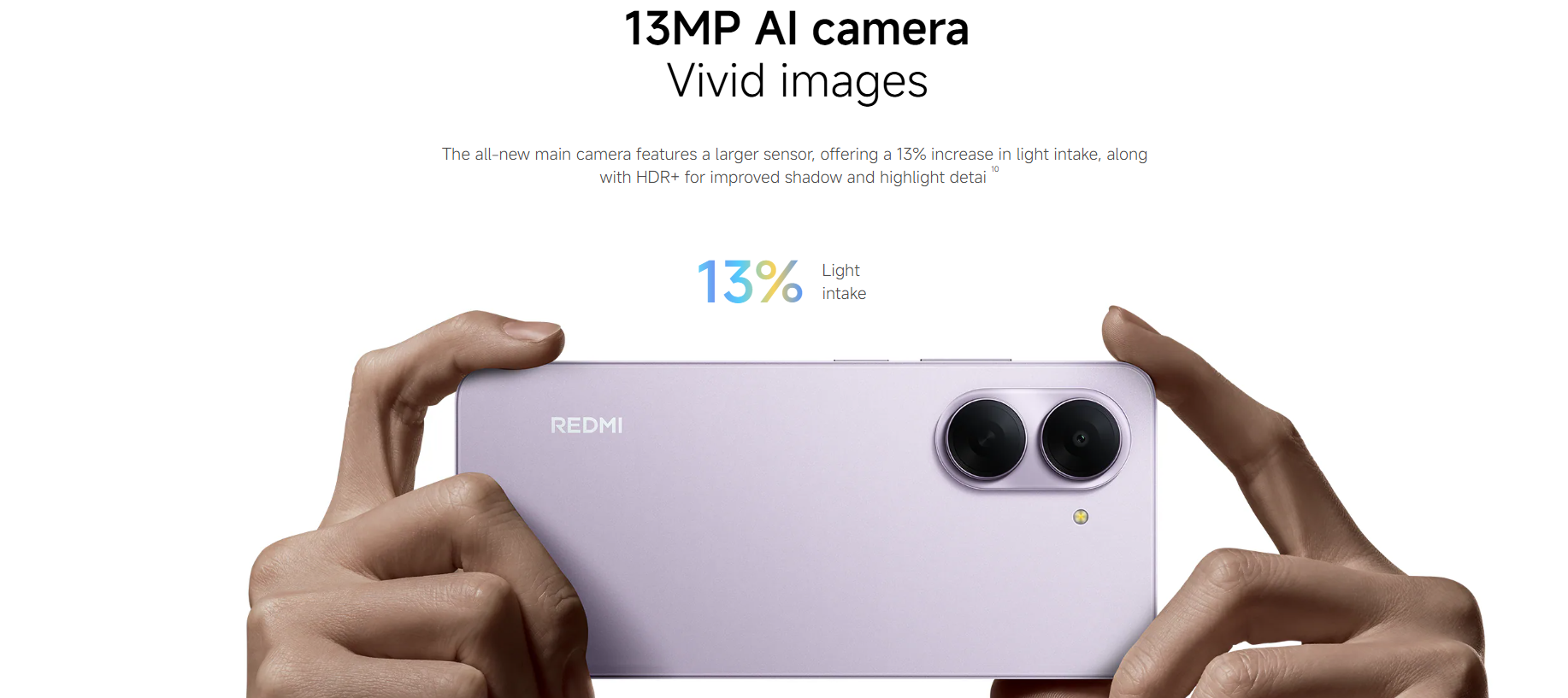 [New Arrival] Xiaomi Redmi A7 64GB + 3GB 6.88 Inch 120Hz LCD Display (13+8)MP Camera 5200mAh Battery 15W Charge Dual Sim Android 15 Side Fingerprint Smartphone