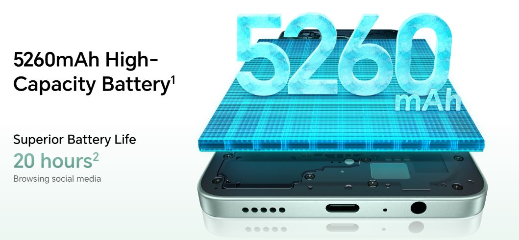 HONOR X5C 6.74" 4GB RAM + 64GB 4G, 90Hz Display, 13MP AI Camera, 5260mAh Battery, MediaTek Helio G81, Dual SIM – Midnight Black