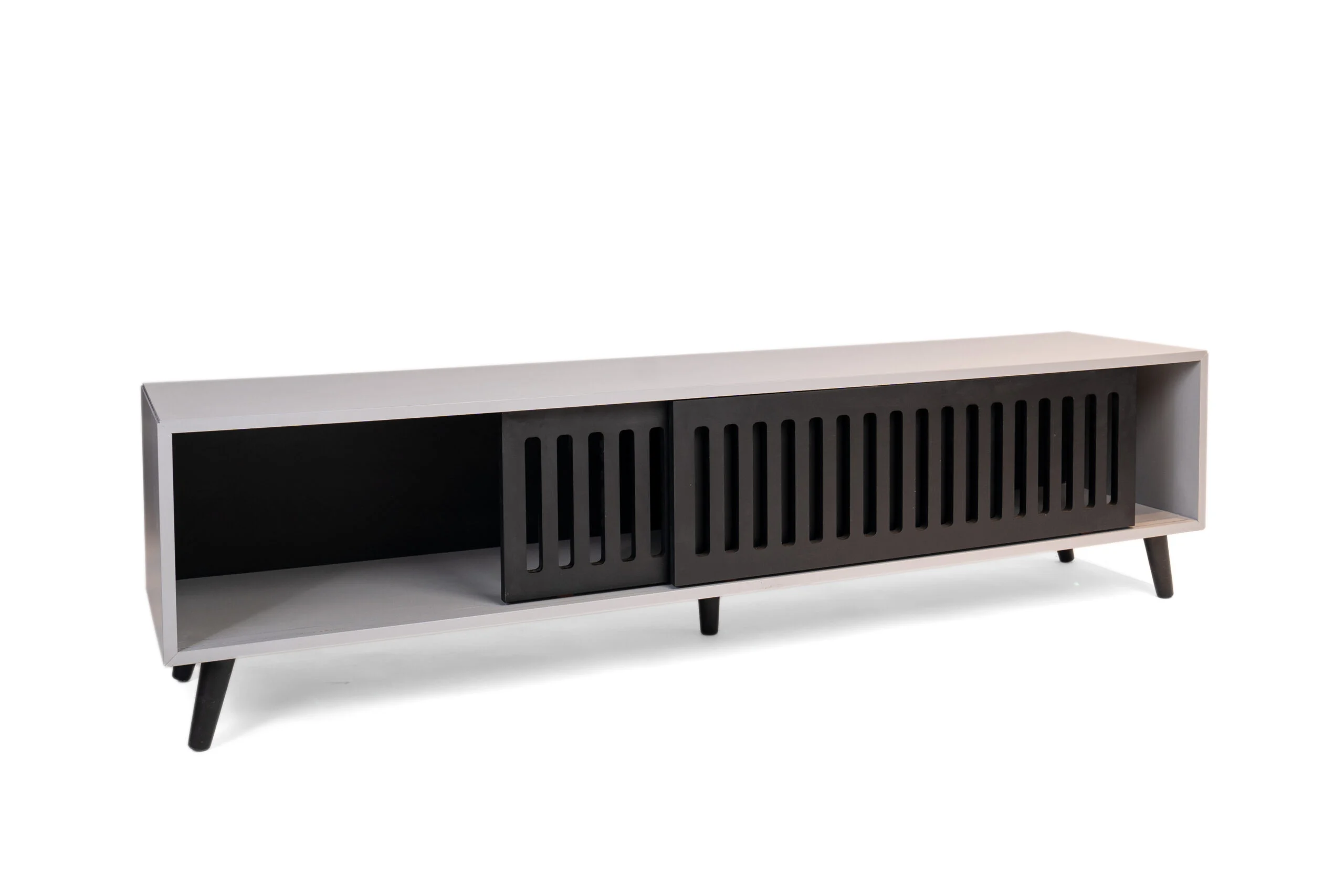 Poa Tv Stand – Grey & Black