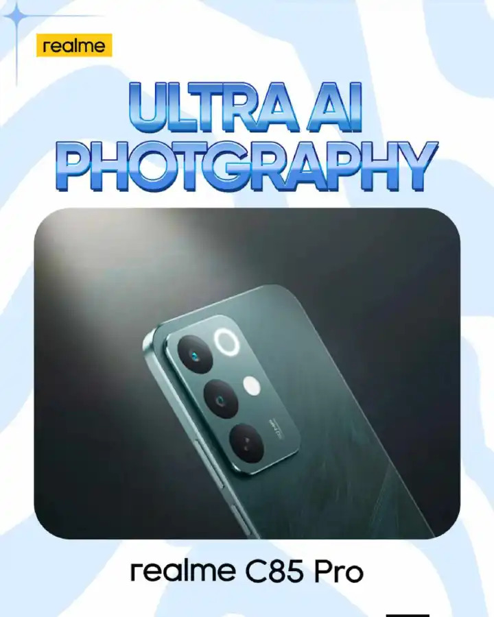 New Arrival Realme C85 Pro AI phone 256GB+8GB 6.8'' 120Hz AMOLED 7000mAh 45W Titan Battery IP69 PR0 Water Resistance 50MP Android 15 Type-C Dual Sim Smart Phones Fingerprint Unlock