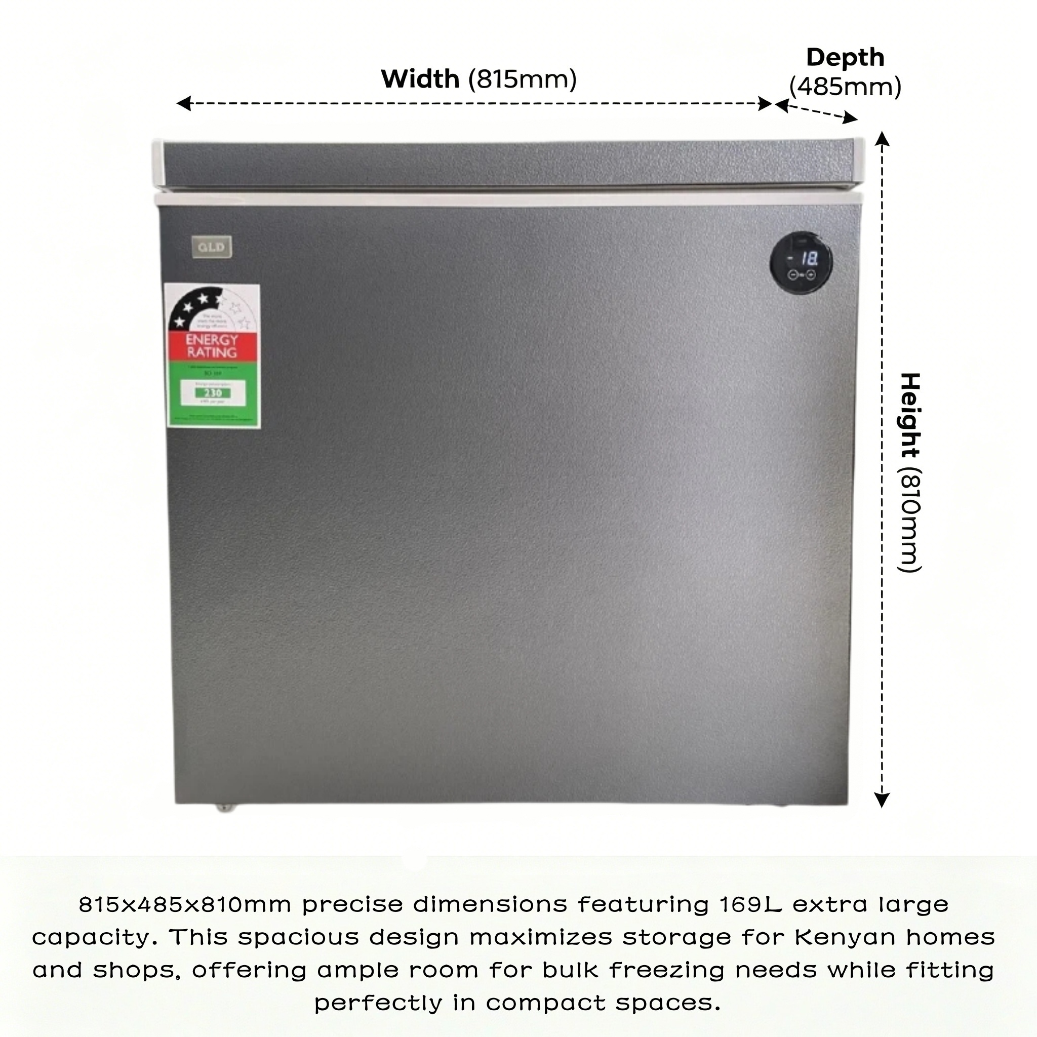 GLD 169L Smart Chest Freezer | Built-In Voltage & Power Protection | Touch Temperature Control | No Extra Fridge Guard Needed | Fast Cooling & Energy Saving