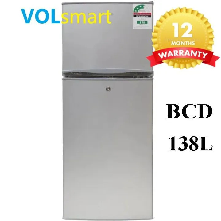 Volsmart 138L Double Door Refrigerator (VL-BCD138) -Energy Saving, Direct Cool+1YR WRTY