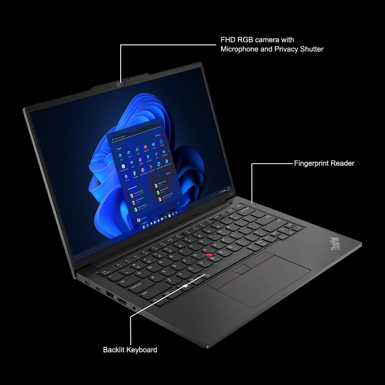 Lenovo ThinkPad E14 Gen 5 Business Laptop | Intel Core i7-1355U | 16GB RAM | 512GB SSD | 14-inch WUXGA IPS Display | Intel Iris Xe Graphics | Windows 11 Pro | Graphite Black | Price in Kenya - Techsavvy Solutions
