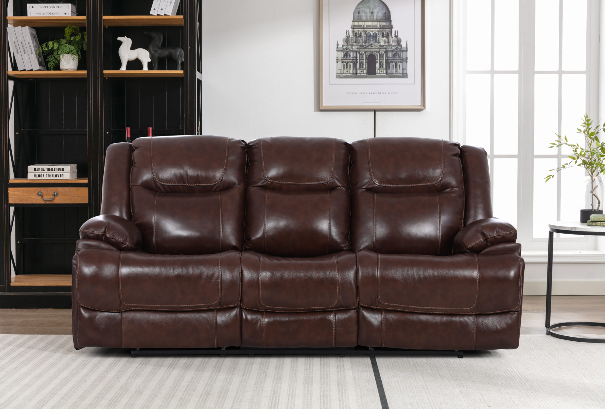 Calderwell Two Seater - Brown Leather