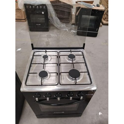 VOLSMART 50×50 Freestanding Gas Cooker, 4 Burner Standing Cooker, Compact Kitchen Cooker, Reliable Gas Cooking Stove for Home – Black