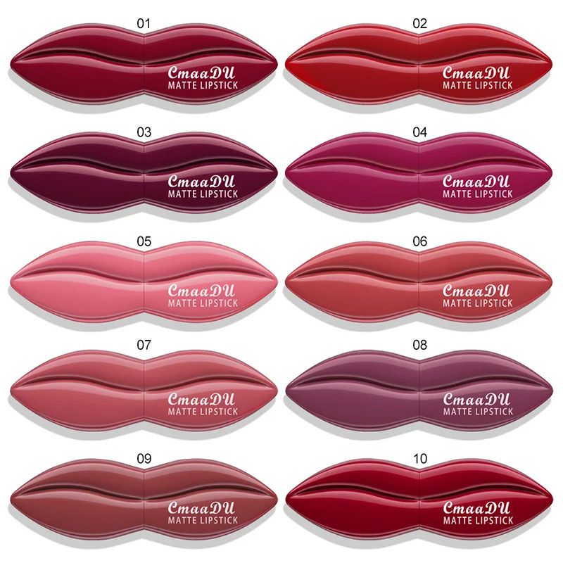 Waterproof Big Mouth Nude Matte Lipsticks Long Lasting Lip Stick Not Fading Makeup Lipgloss Red Velvet Lipstick Makeup Beauty Cosmetic Vitality Color Lipstick