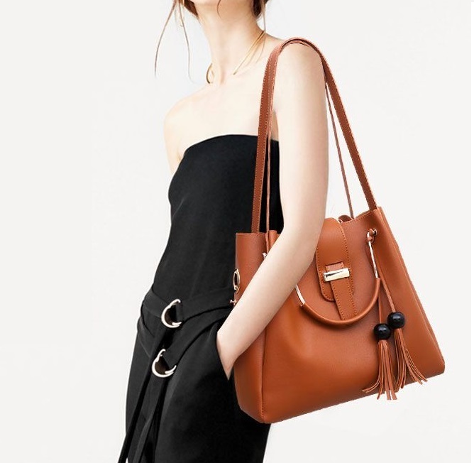 3pcs/Set Big Large Capacity Durable PU Leather Lady Handbags Sling Bags For Ladies Hand Bags Classic Fashion Women Handbags Luxury Genuine Bags Wife Girl Friend Chrismas New Year Valentine's Day Gift