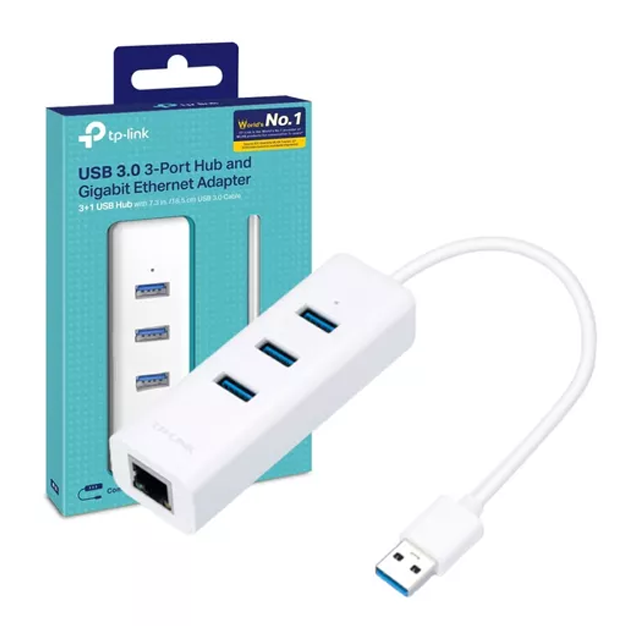 TP-Link USB 3.0 to 3-Port Hub & Gigabit Ethernet Adapter 2 in 1 USB Adapter – TL-UE330 - Dukatech