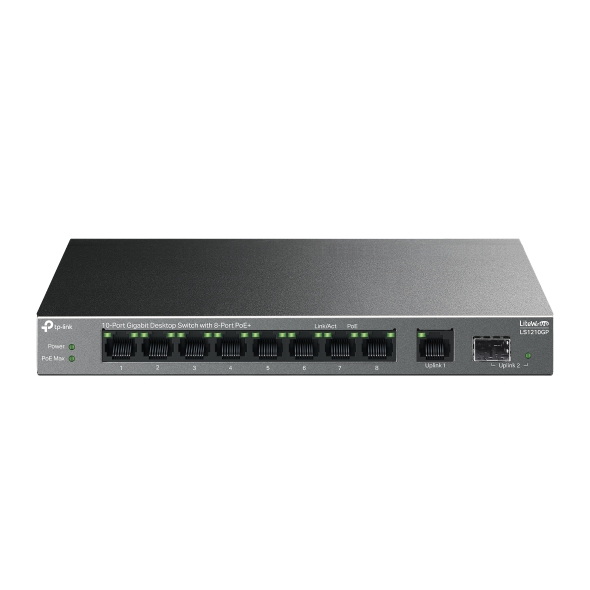 TP-Link LS1210GP 10-Port Gigabit Desktop Switch with 8-Port PoE+ - Techsavvy Solutions