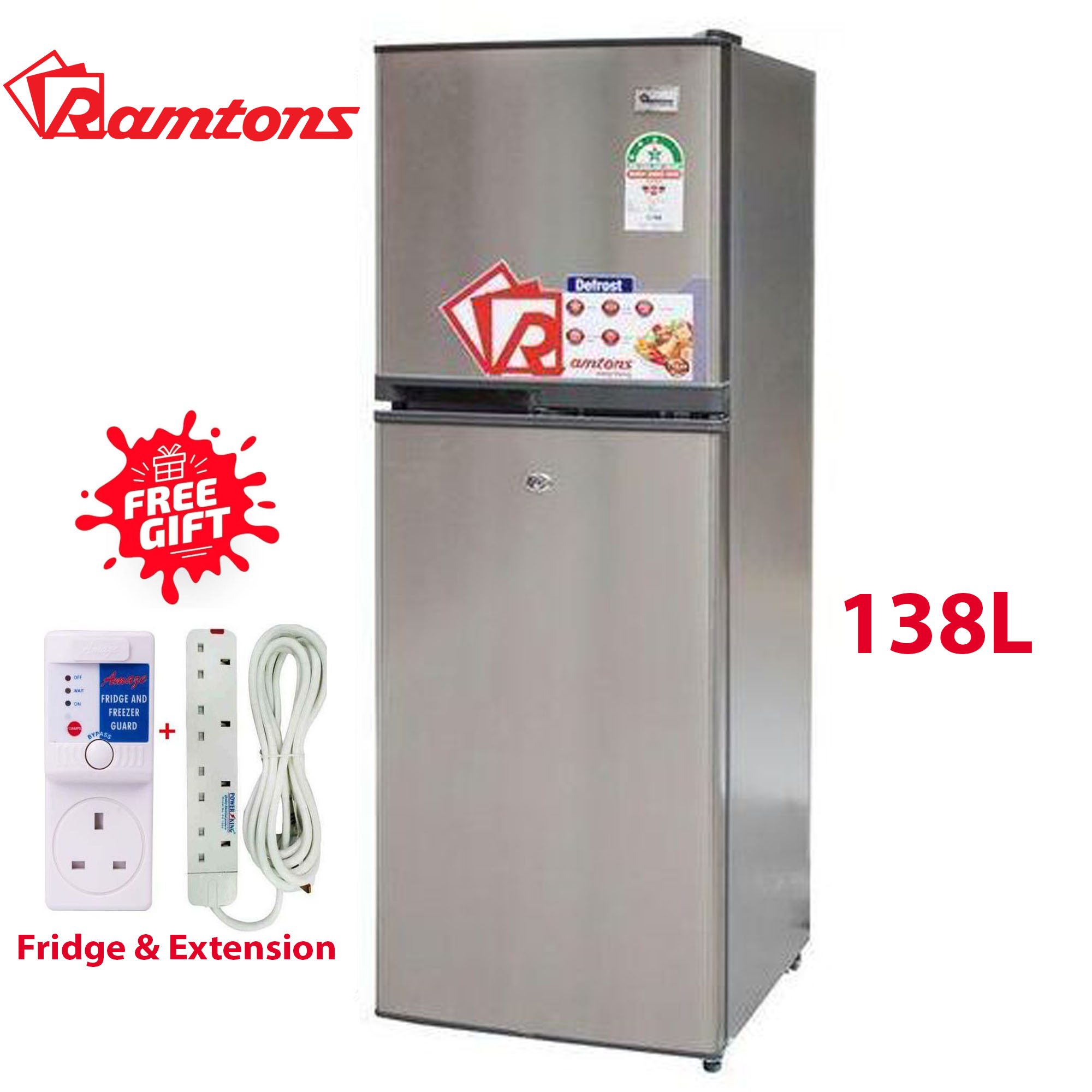 Ramtons RF/339 138L Double Door Fridge, Direct Cool, Family Refrigerator