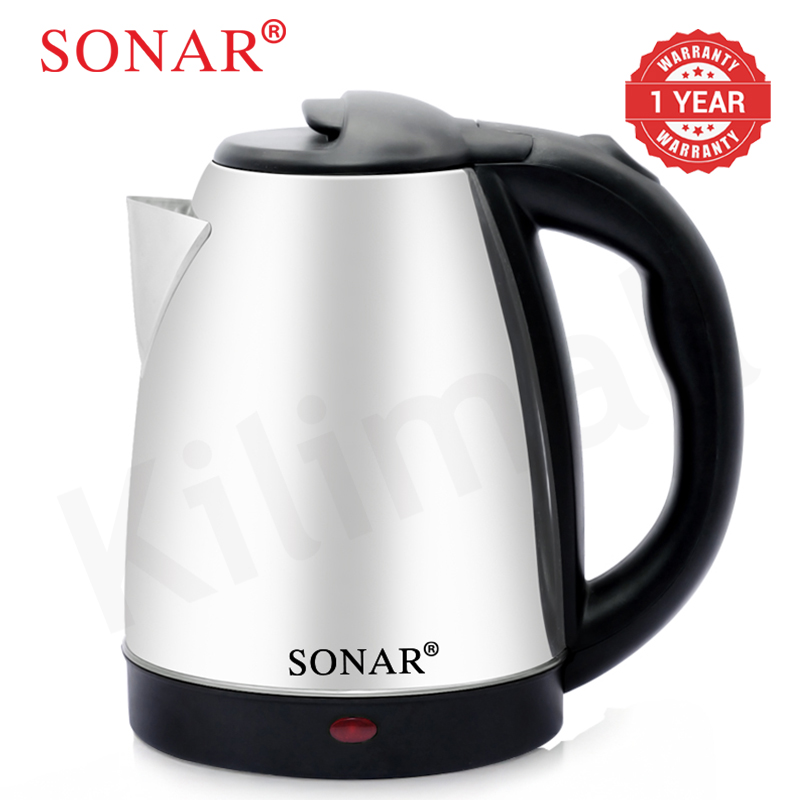 Sonar 1.25M Power Cord 1500W Stainless Steel Electric Kettle Energy Efficient Heater Jug Cordless Electric Kettle SR-X1