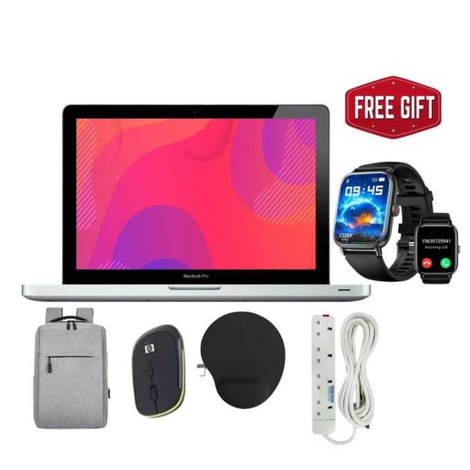 Laptops Refurbished Apple MacBook pro 13'',16GB Ram,1TB HDD  Laptop, MacBook operating system installed, office installed + Free Smart Watch + Bag + free wireless mouse + Mouse, Mouse Pad + Extension.