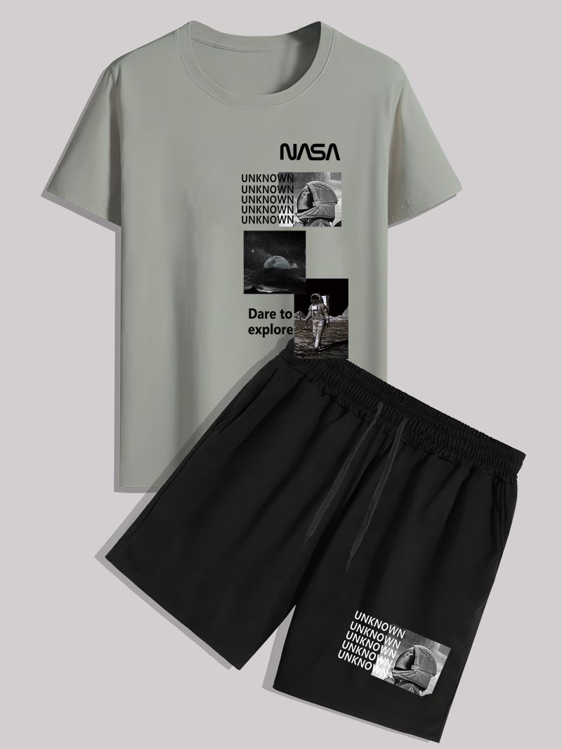 Man clothes  Men's clothing - Summer - Short-sleeved T-shirt - Printed - New style T-shirt+short  Short-sleeved men's T-shirt 1201