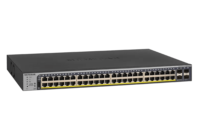 NETGEAR GS752TP-300UKS 48-Port Gigabit Ethernet PoE+ Smart Switch 4 SFP Ports 380W Cloud Managed Network Switch