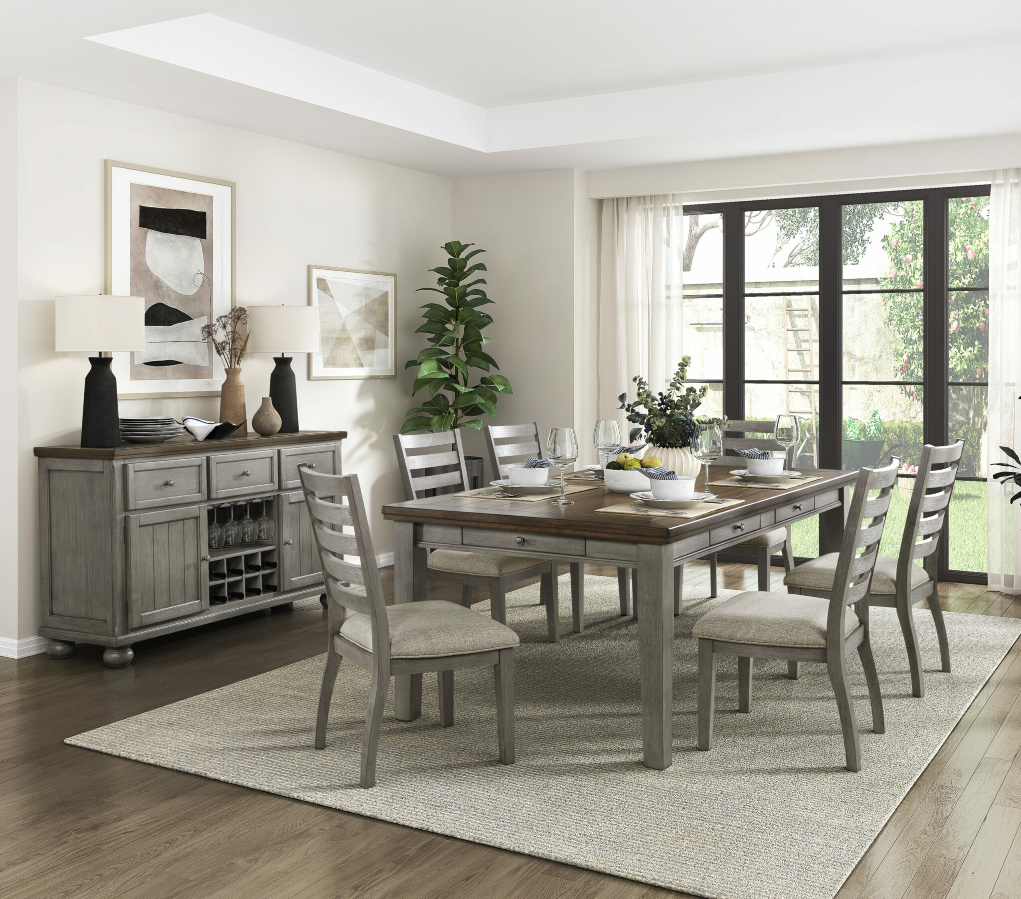 Tigard Dining Set for 8 – Grey
