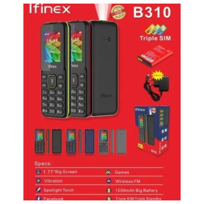 LIMITED DISCOUNT 🔥🔥🔥🔥 BRAND NEW R310 TRIPLE SIM CARD FEATURE PHONE WITH Bluetooth /Wireless FM/SD Slot kabambe/katululu/mulika mwizi/button feature phone