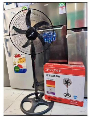 IPCONE Standing Fan – Adjustable Pedestal Electric Fan with Powerful Airflow, 3 Speed Settings, Oscillating Cooling Fan, Height Adjustable & Quiet Operation for Home & Office