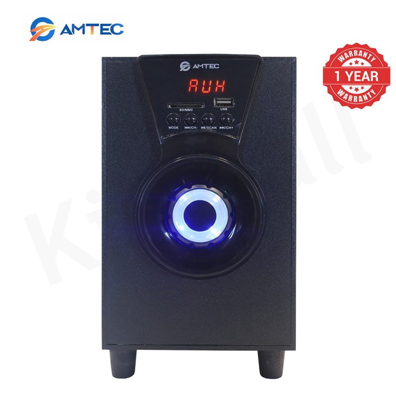 Amtec AM-805 2.1CH Home Theatre System With 4" Subwoofer, 45W RMS 8000W PMPO, Bluetooth Speaker System Woofer, FM, USB/SD, Remote Control 1 Year Warranty