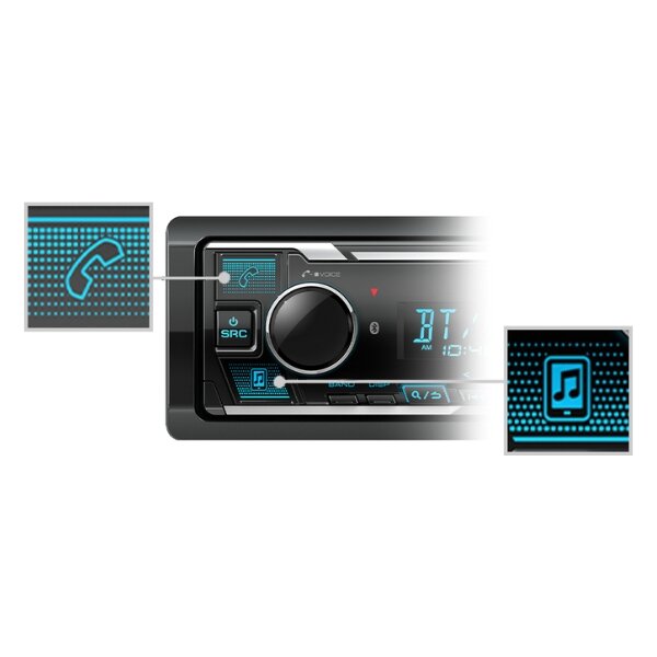 Kenwood KMM-BT408 - 1-DIN Car Stereo, Bluetooth, USB