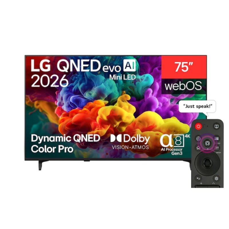 LG 75 Inch QNED Evo AI Mini LED 4K Smart TV 75QNED85B6T